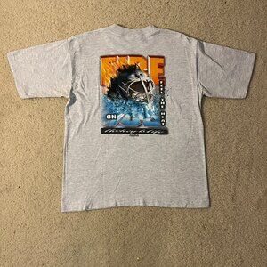 VTG 90s BigBallSports Feel the Heat Hockey Is Life Grey Sportswear Tee Sz XL